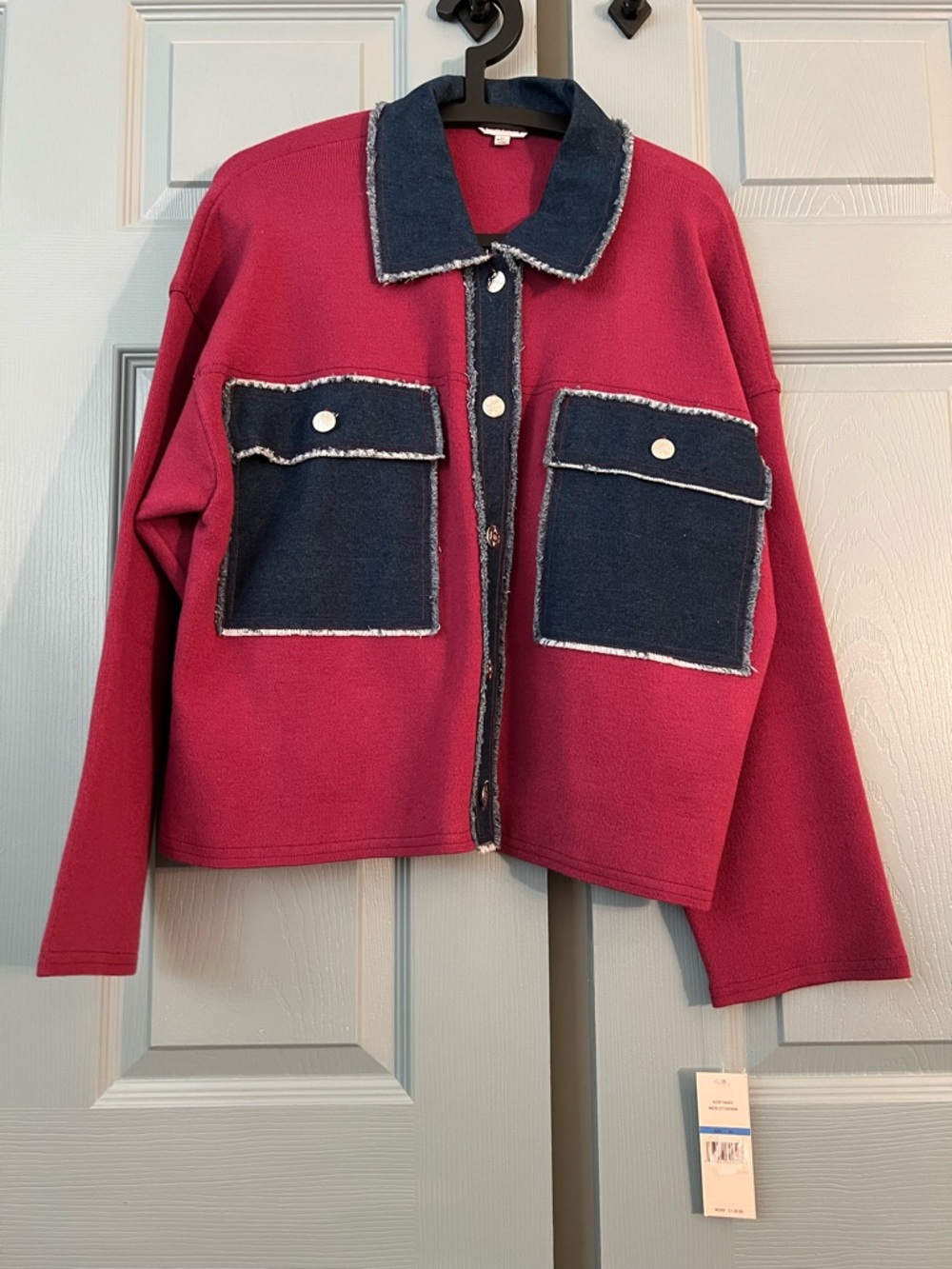 NANETTE LEPORE Merlot/Denim Sweater